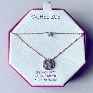 NWT Rachel Zoe 925 Silver with 14K Gold Plated Cubic Zirconia 2 Layer Necklace